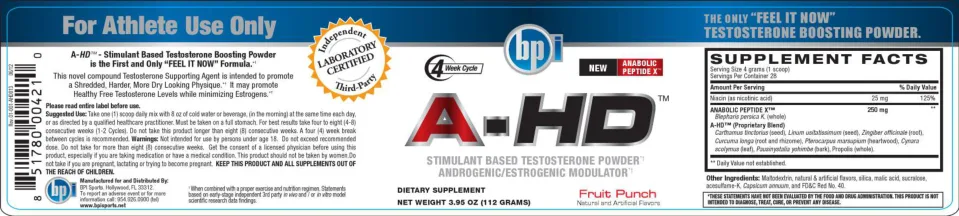 Label for A-HD Fruit Punch