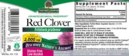 Label for Red Clover 2,000 mg