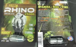Label for Krazzy Rhino 25000