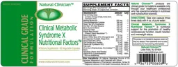Label for Clinical Metabolic Syndrome X Nutritional Factors