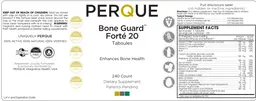 Label for Bone Guard Forte 20 Tabsules