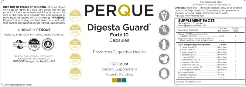 Label for Digesta Guard Forte 10 Capsules