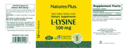 Label for L-Lysine 500 mg
