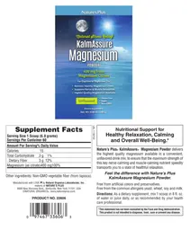 Label for KalmAssure Magnesium Powder 400 mg Unflavored
