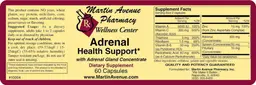 Label for Adrenal Health Support With Adrenal Gland Concentrate