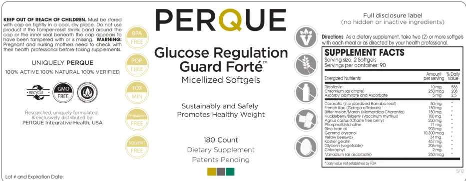 Label for Glucose Regulation Guard Forte Micellized Softgels