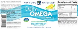 Label for Daily Omega Natural Fruit Flavor