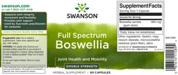 Label for Full Spectrum Boswellia Double Strength
