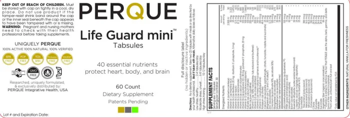 Label for Life Guard Mini Tabsules