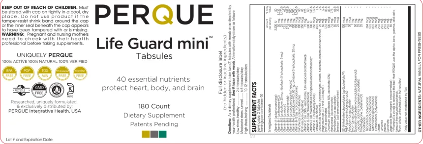 Label for Life Guard Mini Tabsules