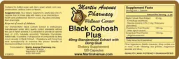 Label for Black Cohosh Plus 40 mg Standardized Extract with Dong Quai