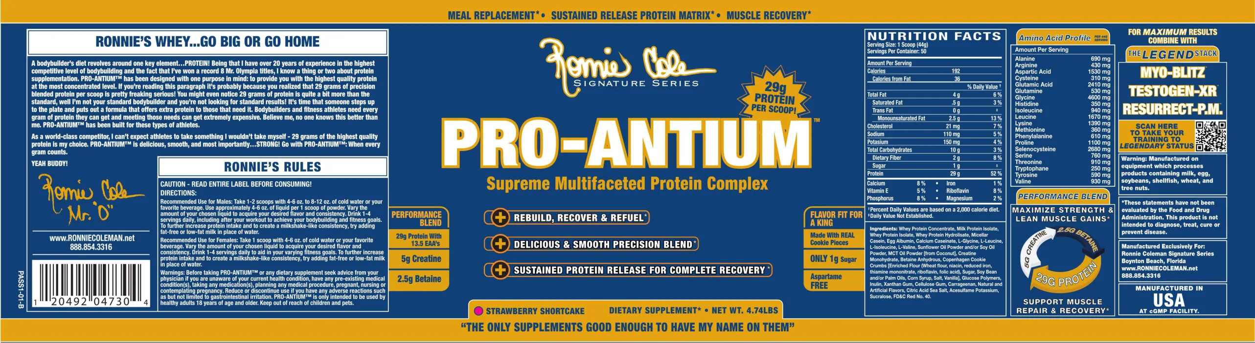 Label for Pro-Antium Strawberry Shortcake