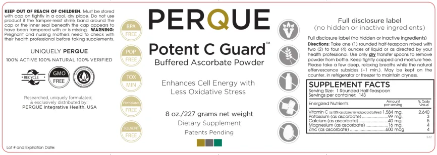 Label for Potent C Guard Buffered Ascorbate Powder