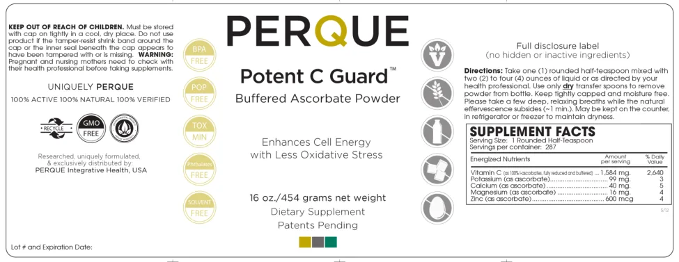 Label for Potent C Guard Buffered Ascorbate Powder