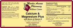 Label for Calcium & Magnesium Plus With Boron & Vitamin D