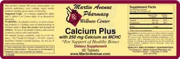 Label for Calcium Plus With 250 mg Calcium As MCHC