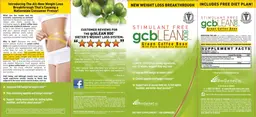 Label for gcbLEAN800 Green Coffee Bean With Pure Raspberry Ketones