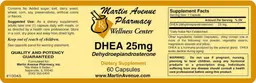 Label for DHEA 25 mg