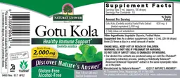 Label for Gotu Kola Alcohol-Free