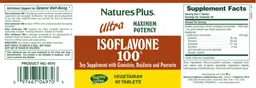 Label for Ultra Maximum Potency Isoflavone 100