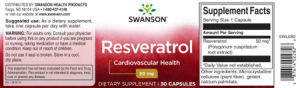 Label for Resveratrol 50 mg