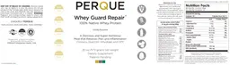 Label for Whey Guard Repair 100% Native Whey Protein Vanilla Flavored