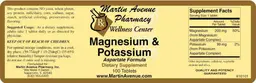 Label for Magnesium & Potassium Aspartate Formula