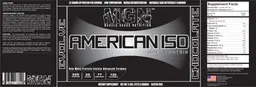 Label for American Iso Whey Protein Chocolate