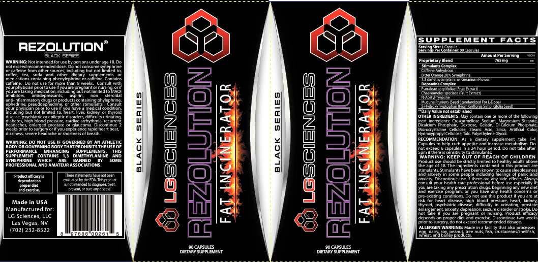Label for Rezolution Fat Incinerator