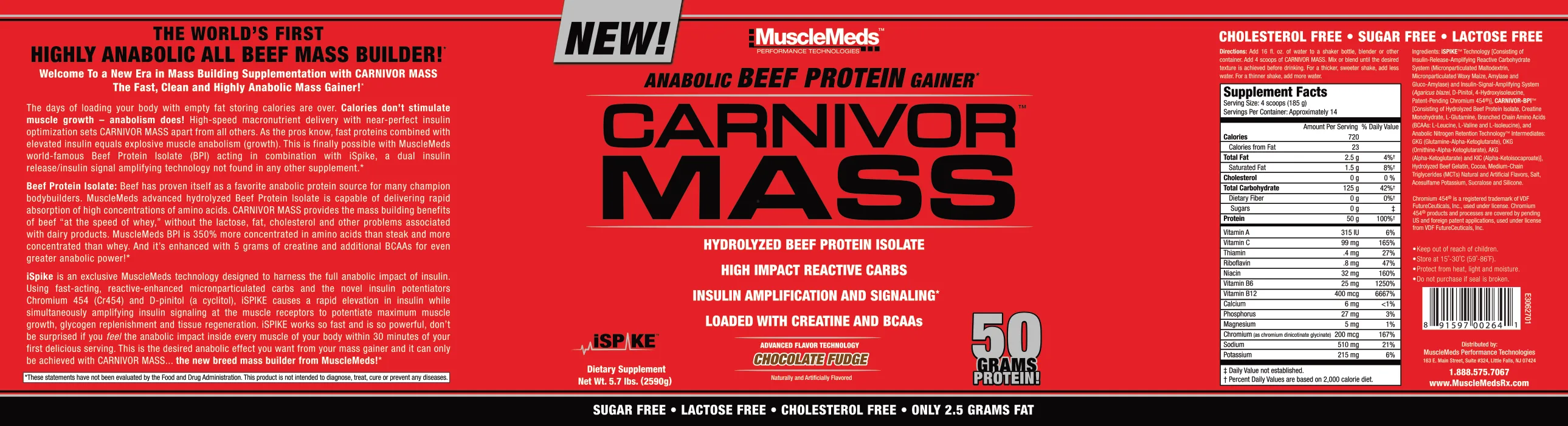 Label for Carnivor Mass Chocolate Fudge