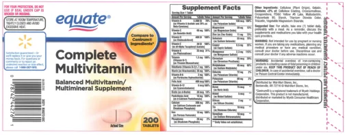 Label for Complete Multivitamin