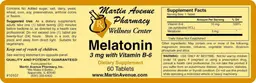 Label for Melatonin 3 mg With Vitamin B-6
