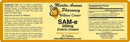 Label for SAM-e 200 mg