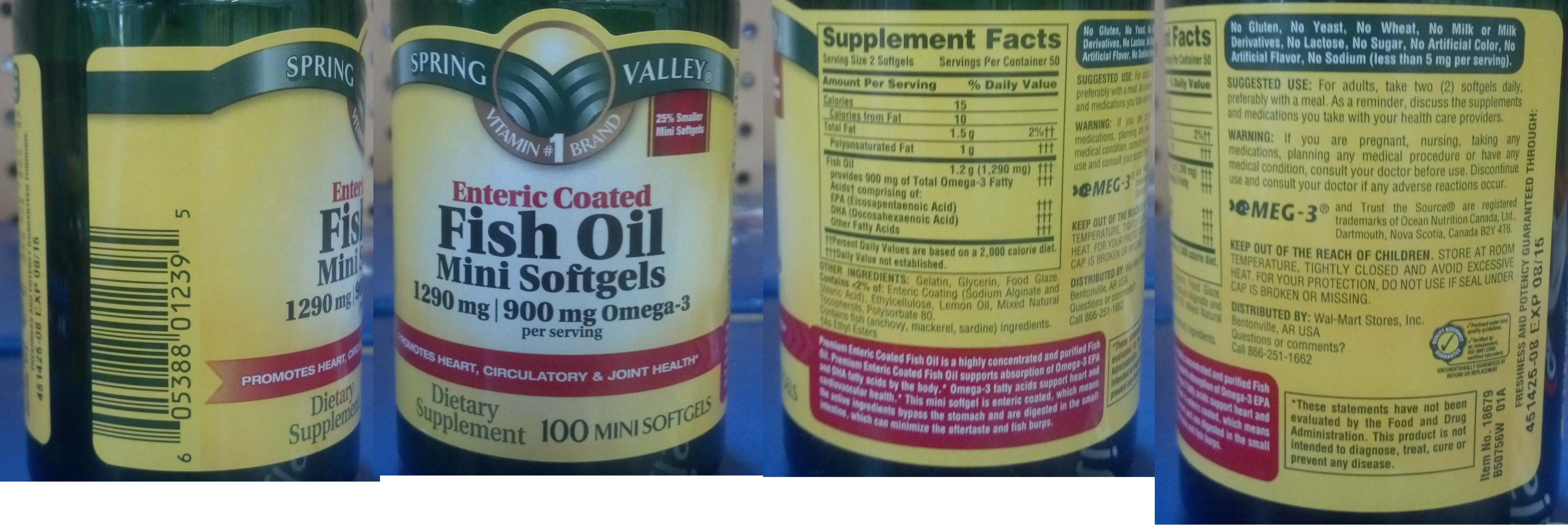 Label for Enteric Coated Fish Oil Mini Softgels 1290 mg