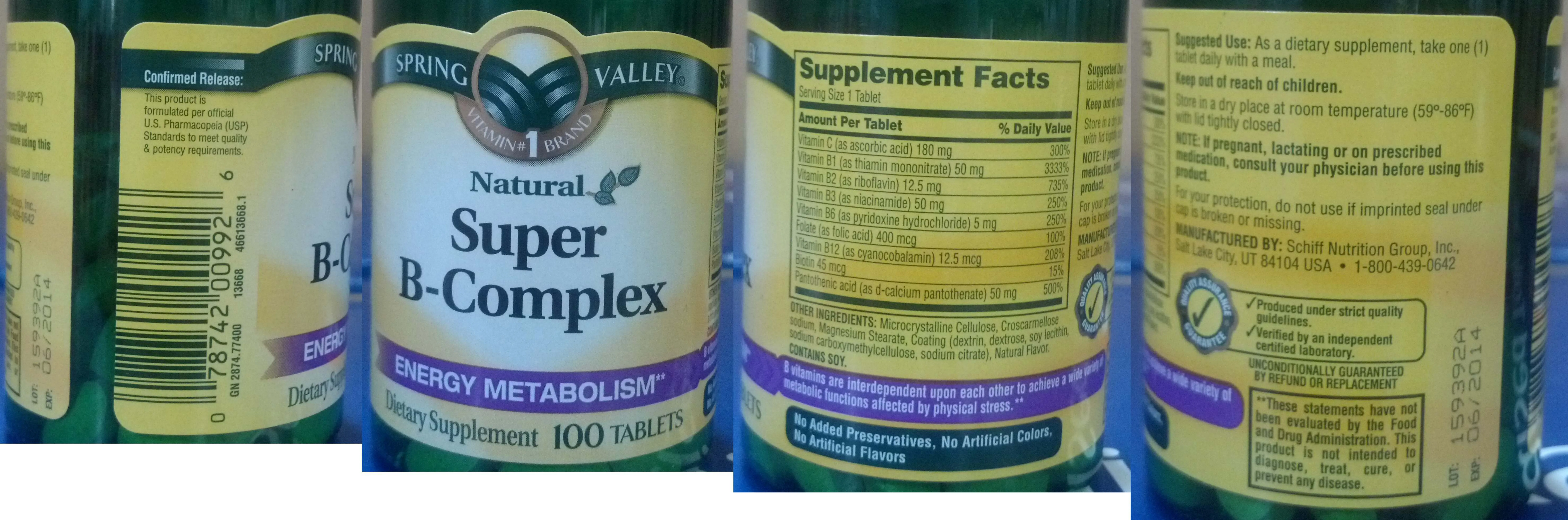 Label for Natural Super B-Complex
