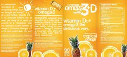 Label for Omega3+D Squeeze Tropical Orange