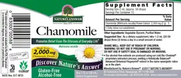 Label for Chamomile 2,000 mg Alcohol-Free