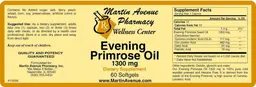 Label for Evening Primrose Oil 1300 mg