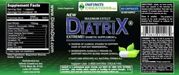 Label for DiatriX Extreme! Diabetic Supplement