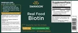Label for Real Food Biotin 5,000 mcg
