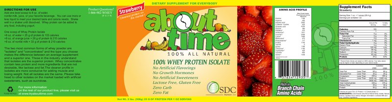 About Time 100% Whey Protein Isolate Str