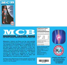 Label for MCB Magnesium, Calcium, Boron