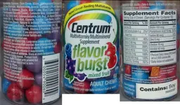 Label for Centrum Flavor Burst Mixed Fruit