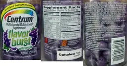 Label for Centrum Flavor Burst Wild Grape