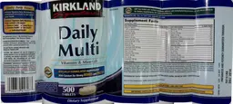 Label for Daily Multi Vitamins & Minerals