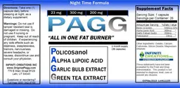 Label for PAGG Night Time Formula