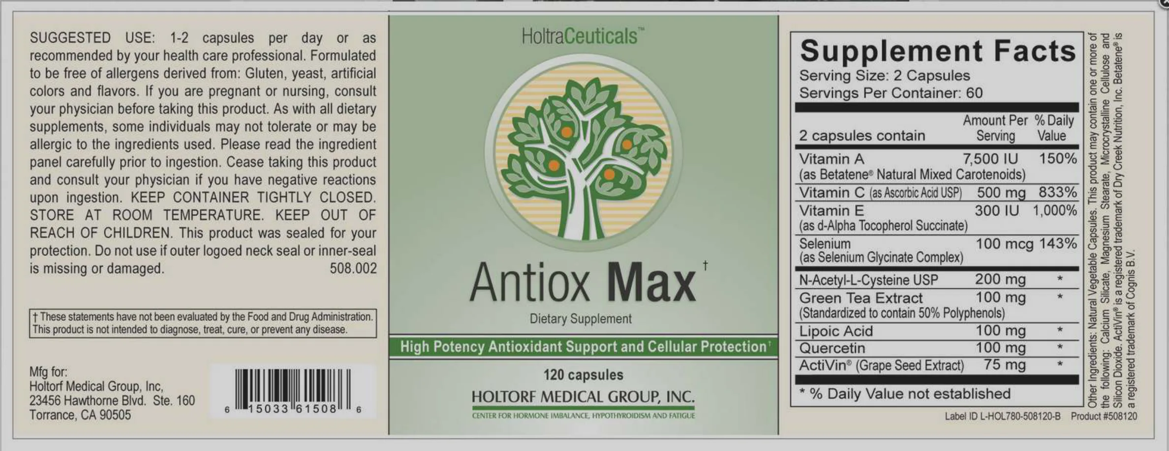 Label for Antiox Max