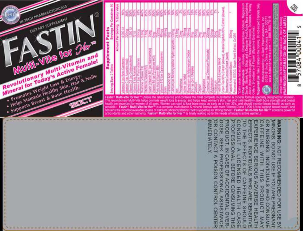Label for Fastin Multi-Vite For Her
