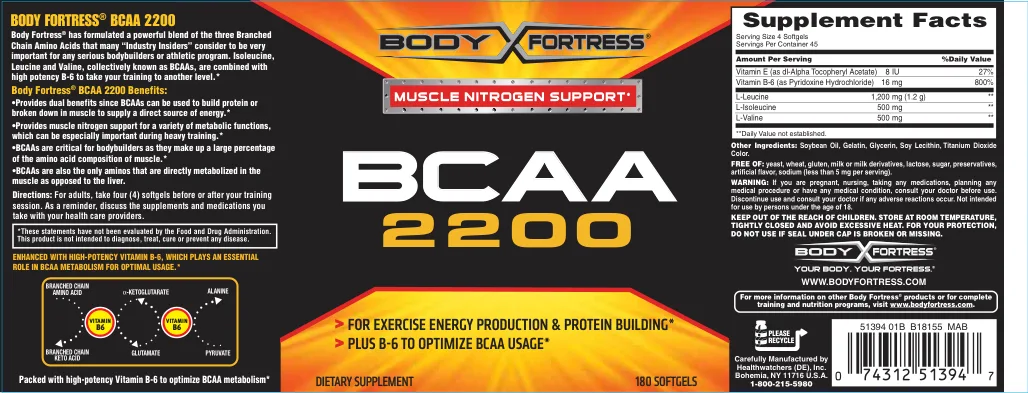 Label for BCAA 2200