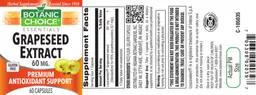 Label for Grapeseed Extract 60 mg